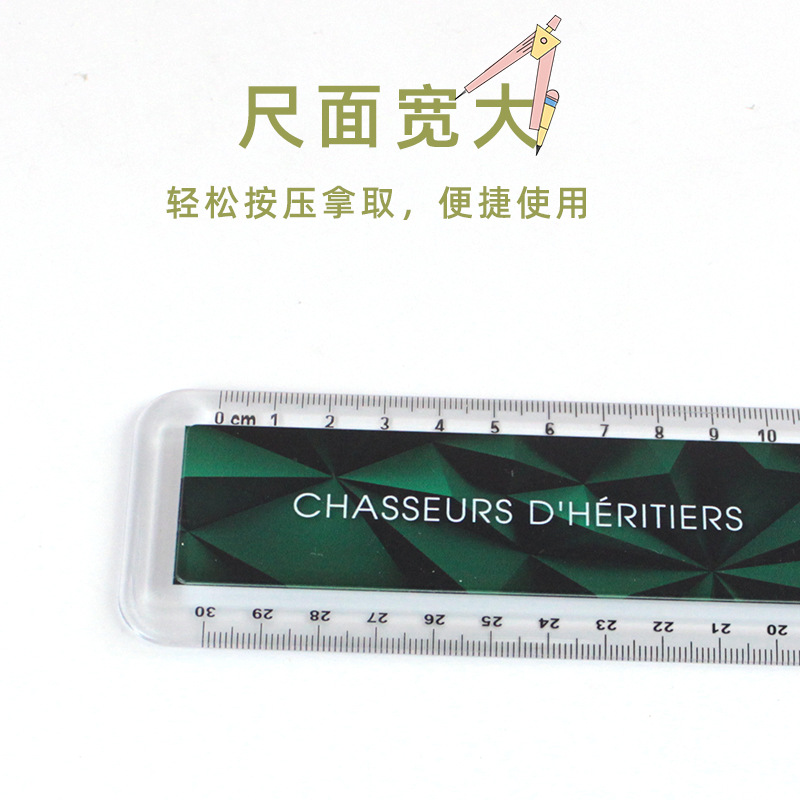Cross-border wholesale of multi-functional office stationery ruler sets, 15cm, 20cm, 30cm straight rulers available for foreign trade customization Item Picture