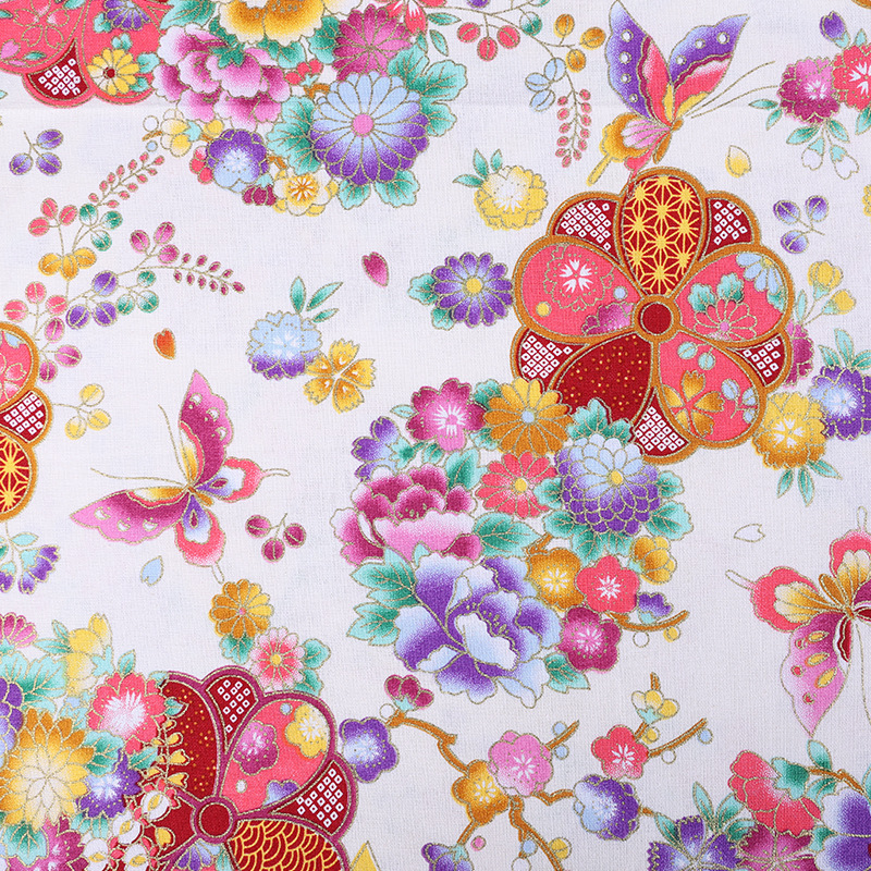 Ethnic Bohemian-style all-cotton gold-embossed printed fabric handmade clothing DIY craft clothing fabric gold powder fabric Item Picture