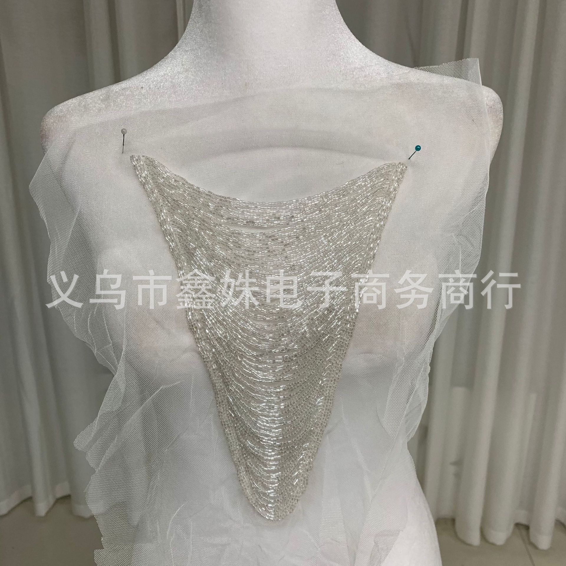 New multi-layer and multi-color triangular tassel fashionable chest chain wedding dress and stage performance clothing accessories details Picture
