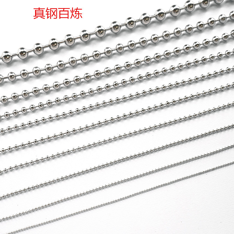 Wholesale 304 stainless steel bead chain, Guka tag chain, colored electroplated wave chain, curtain wave bead chain in stock Specification image