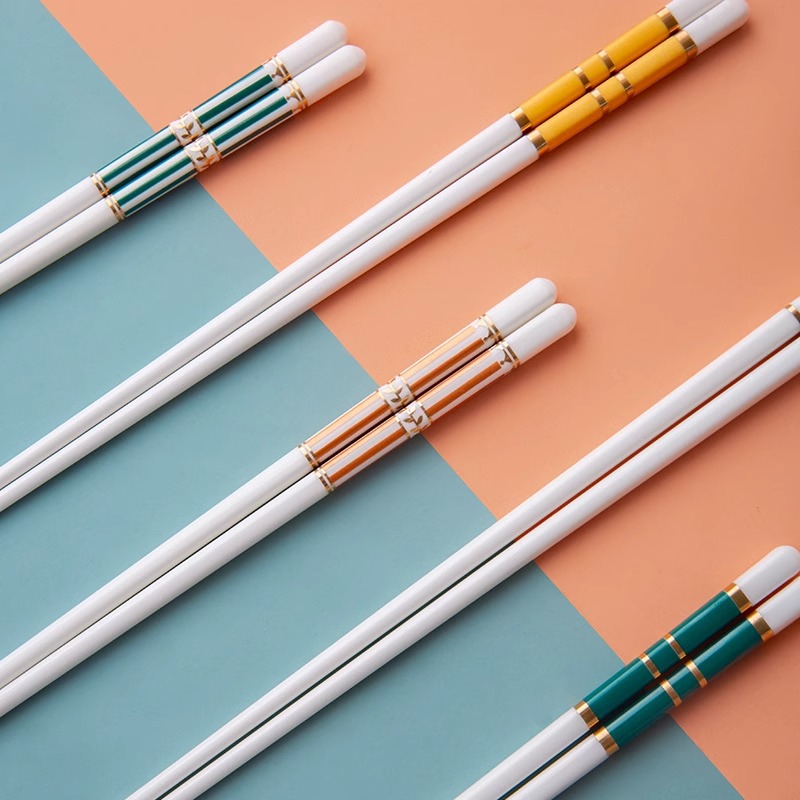 Ceramic chopsticks for home use, antibacterial, anti-mold, anti-slip, gift-giving, high-end, environmentally friendly, easy to clean, bone China, heat-resistant and non-deformable Specification image