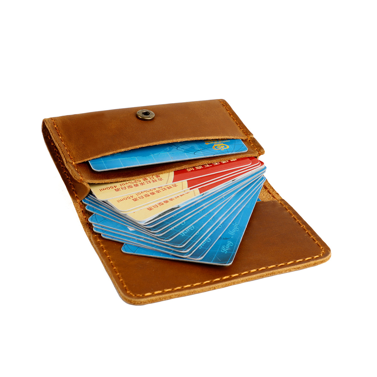 Color Crazy Horse Pickup Bag Women's Purse Credit Card Bank Card Cover Leather Coin Purse Vintage Name Card Holder Application Scenario