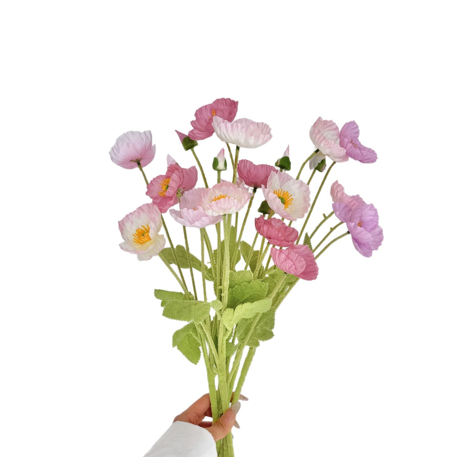 Poppy artificial flowers, high-end and realistic wedding scene decoration, home decoration items, artificial flowers, silk flowers, artificial flowers Item Picture