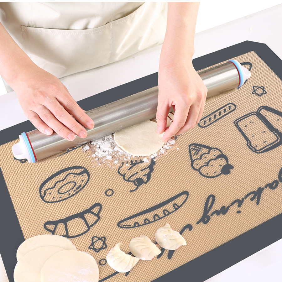 亚马逊现货硅胶烤垫 纤维马卡龙烤箱烤垫 印花餐垫硅胶烘焙烤盘垫详情图3