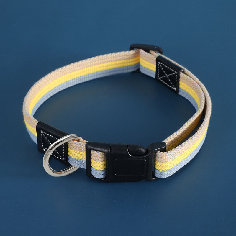 Factory direct sales of pet collars, dog neck rings, thickened canvas webbing, adjustable buckles, dog walking and training neck covers Application Scenario
