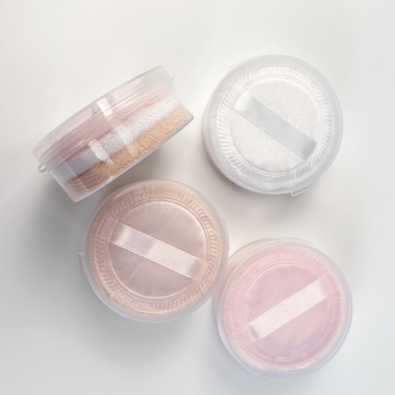 Sponge round satin fabric pressed powder puff, skin-friendly photo studio makeup special setting cotton cushion air cushion sponge powder puff details Picture