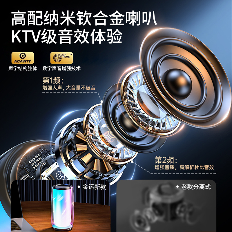 K9 Microphone and Speaker all-in-one microphone, home and outdoor portable small speaker, wireless set, Bluetooth speaker details Picture
