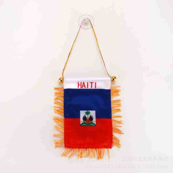 海地小锦旗 世界各国迷你小旗8*12cm双面流苏吸盘交换旗批发