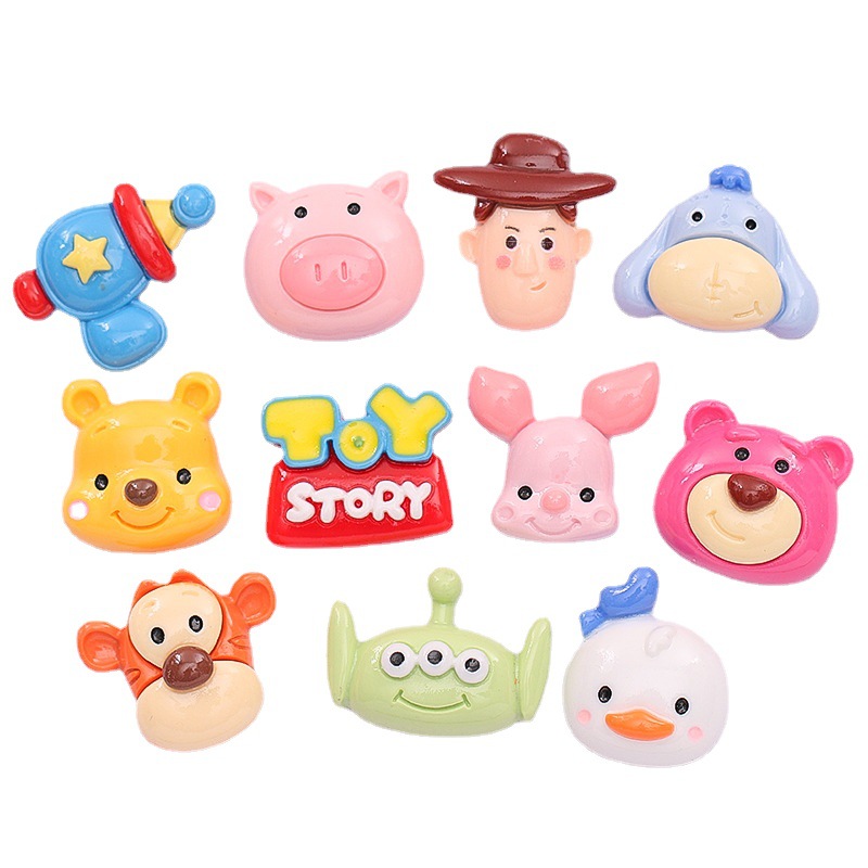 Bright Face Cartoon Story Series Diy Cream Glue Mobile Phone Case Shoe Buckle Hairpin Resin Accessories Wholesale Item Picture