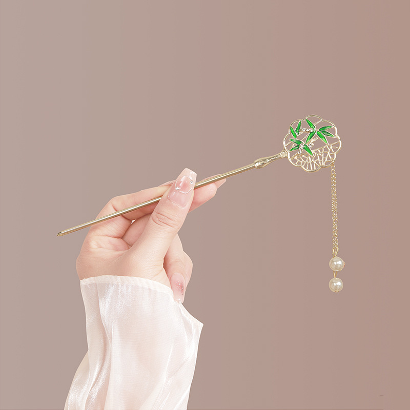 Chinese style, Chinese trend, ancient-style hairpin, magnolia flower girl, new Chinese-style new hairpin, simple and elegant updo, Hanfu headwear Specification image