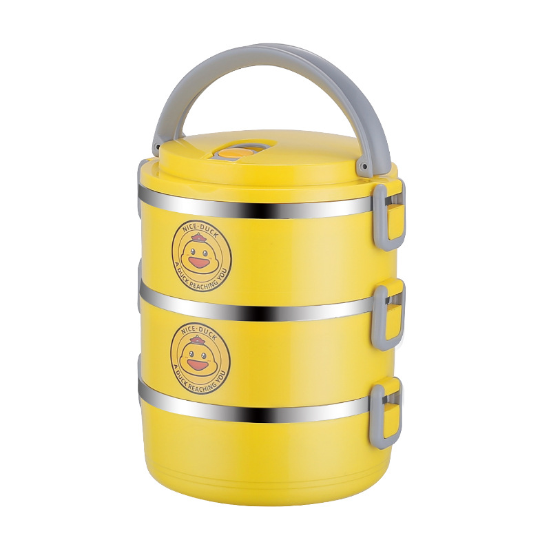 304 stainless steel outdoor multi-layer circular lunch box insulated bento box Student lunch box outdoor 01216WY9064 Item Picture