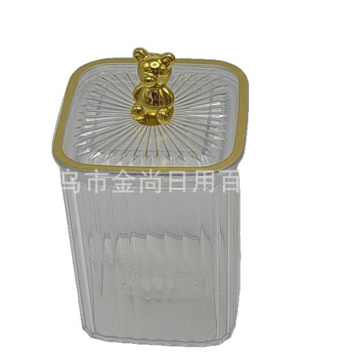 High-appearance-level bear head plastic sealed jar, household storage jar, grain and cereal storage jar, food-grade moisture-proof Item Picture