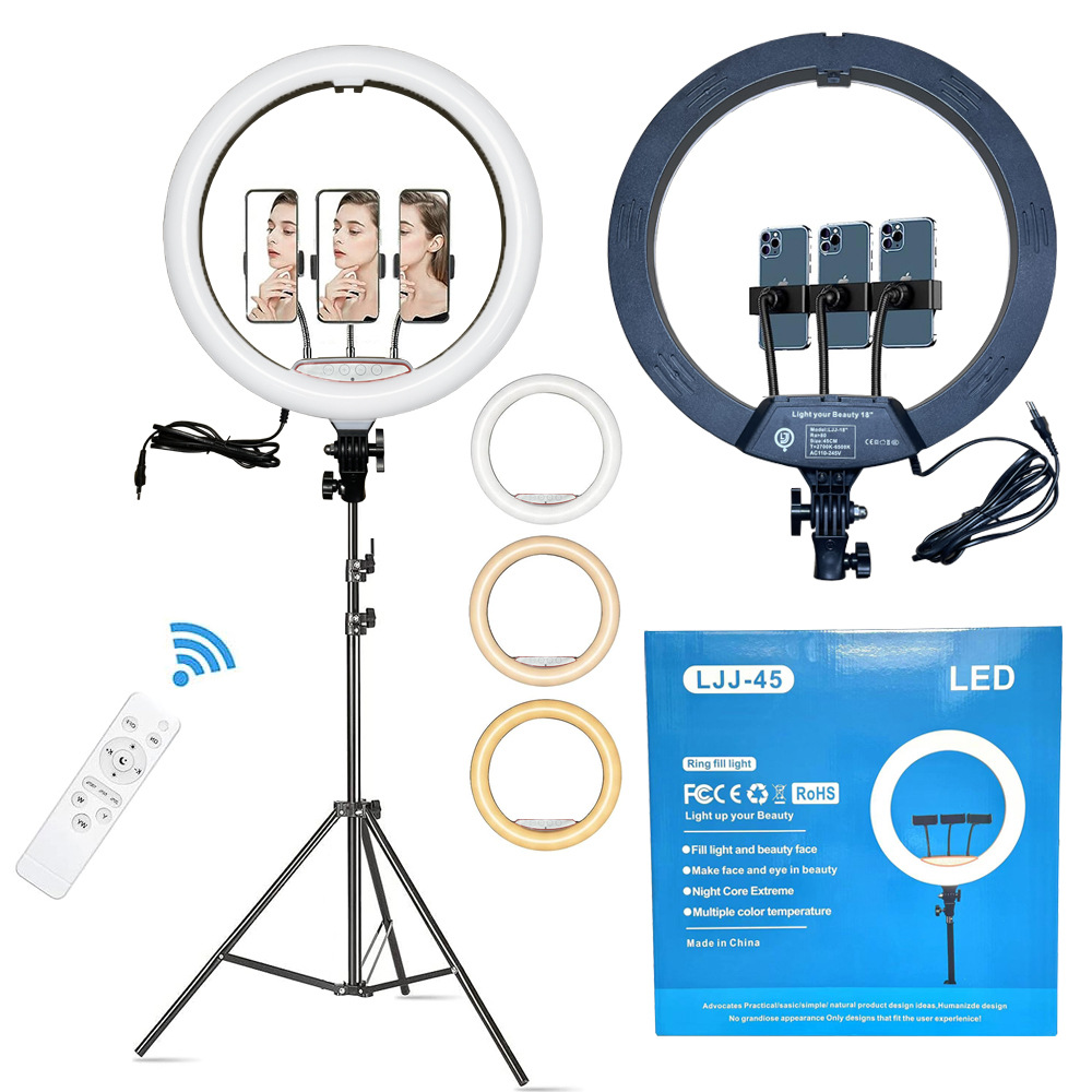 led ring fill light for live streaming and photography, mobile phone fill light for video shooting, Ringlight 18-inch and 22-inch Item Picture