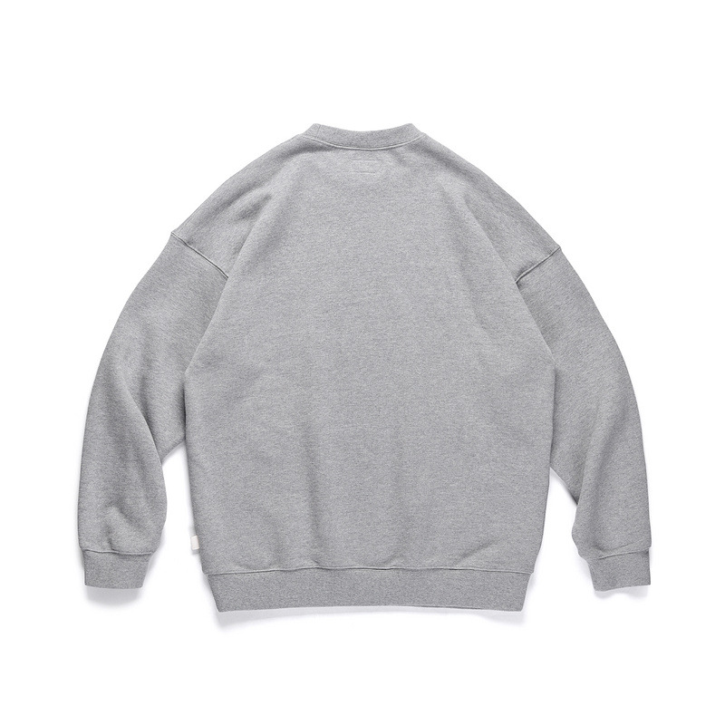 A loose-fitting, retro sporty style men's retro sweatshirt with a large grass-cut round neck from the high streets of Japan, South Korea, Europe and America Specification image