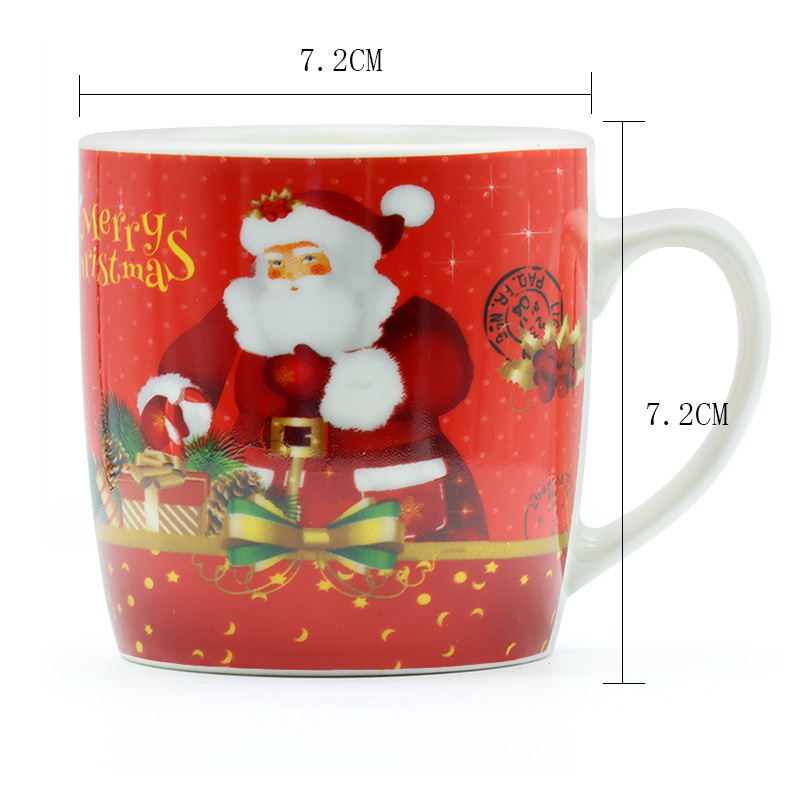热款陶瓷杯创意卡通小茶杯圣诞老人图案圣诞节礼品家用带柄勺咖啡杯套装 厂家直供支持做客logo详情图2