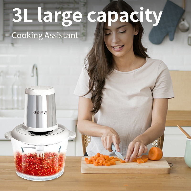 Multi-functional household meat grinder, 220V, simple household electric small stainless steel food processor for cross-border trade