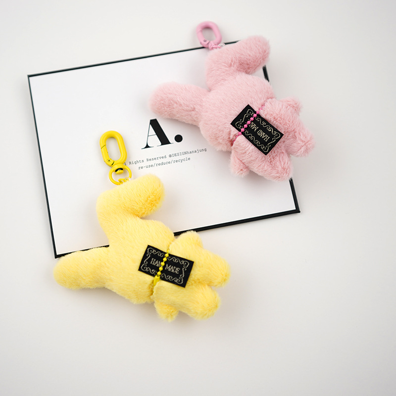 Korean heart-shaped, cute cartoon, super soft plush rabbit keychain pendant, Ins-style bag, car accessory details Picture