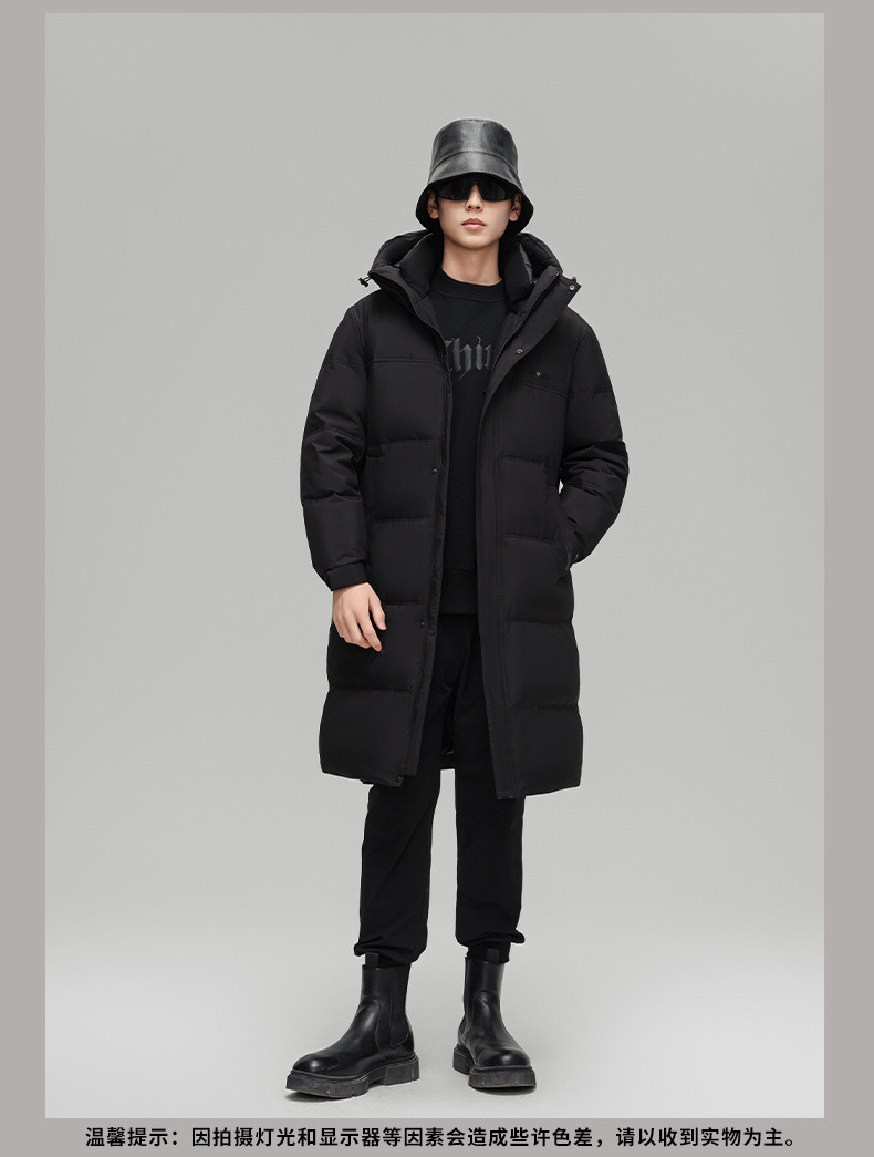 2024 Long down jacket for men, middle-aged and young people, winter white goose down knee-length goose down jacket, cold protection and extreme cold pic 15