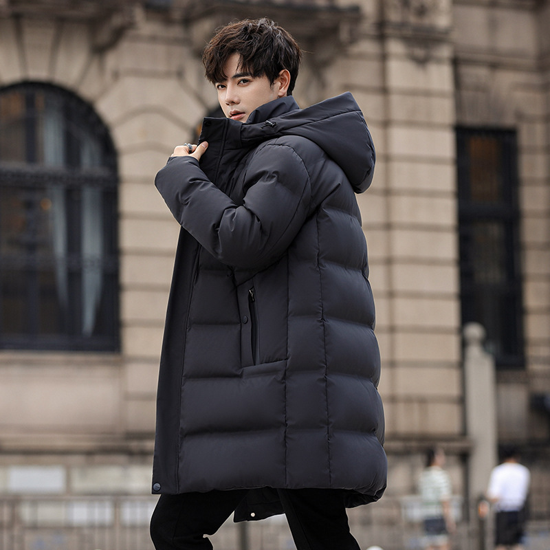2024 Men's mid-length, thickened, oversized, slimming and fashionable dad jacket, middle-aged grandpa down jacket jacket details Picture