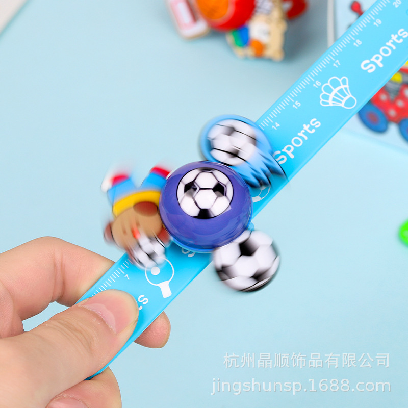 Cartoon Flash Football and Basketball Sports Series Papa Ring Rotating Wristband, kindergarten baby Papa Ring Gift pic 3