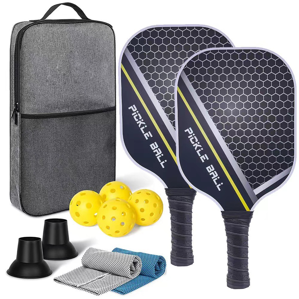 pickleball carbon fiber racket, fiberglass wood racket set, professional logo sample making for Pickleball Specification image
