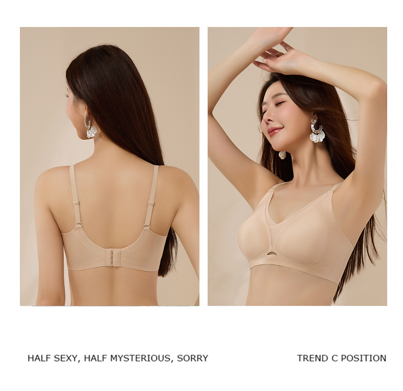 夏季超薄透气镂空粉底液无痕内衣女士一片式软支撑聚拢文胸罩跨境详情26