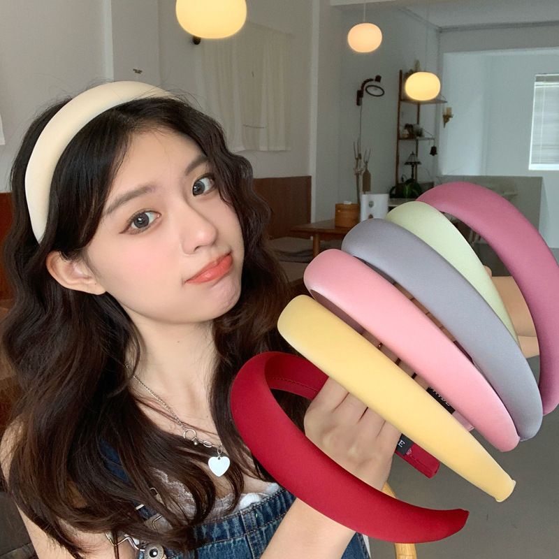 Ins Sense Sponge Headband Female Wide Edge High Cranial Top Headwear Simple Hair Card Network Red 2023 New Headband