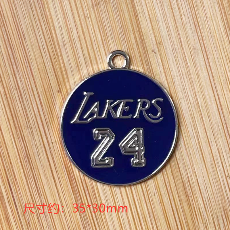New NBA personalized trendy necklace Blue Fan gift, Lakers No. 24 Kobe round pendant