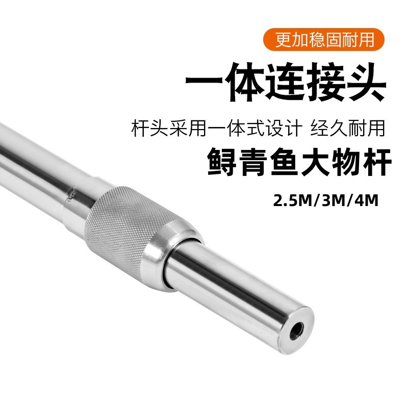 Stainless steel large objects, 3-meter and 4-meter bare rods, thickened sturgeon and black carp, stiffened telescopic rods, household solid net rods for catching chickens and ducks