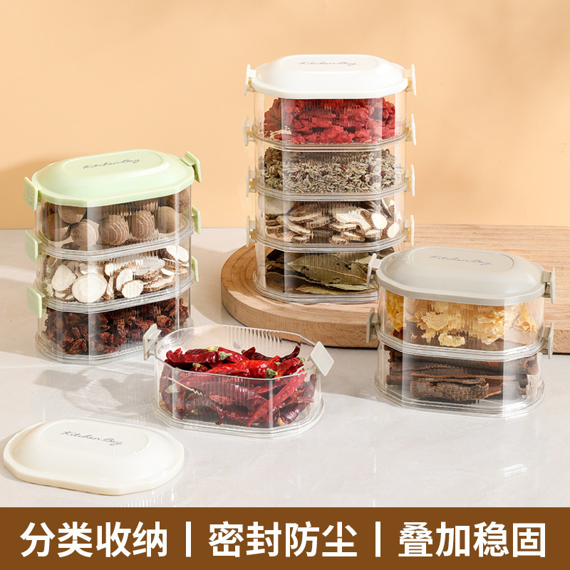 Kitchen Spice Storage Box Onion Ginger Garlic Fresh-Keeping Box Can Be Superimposed Food Sealed Box Food Grade Small Material Packaging Box Application Scenario