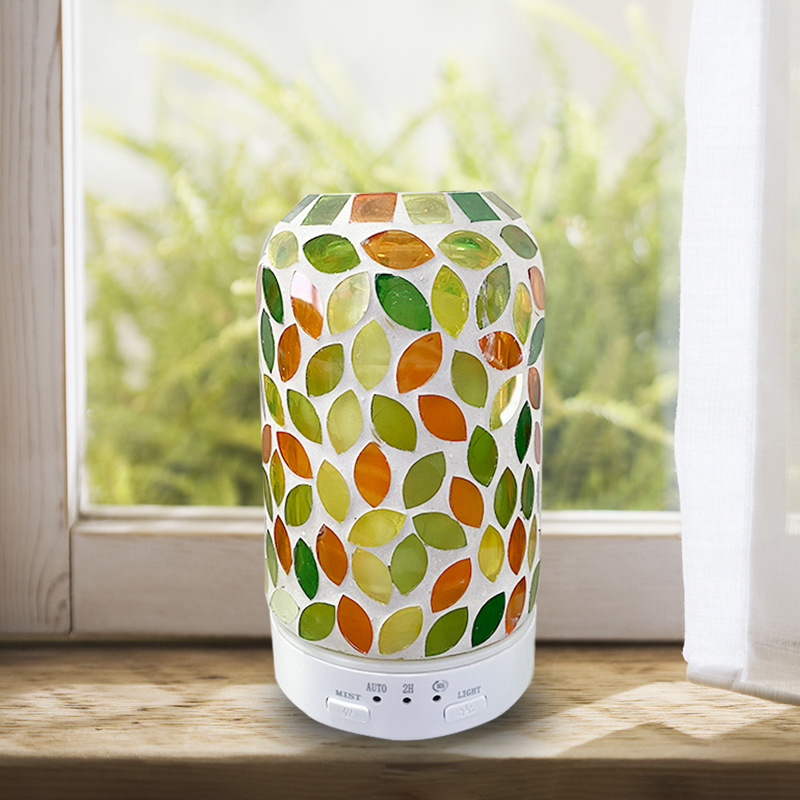 Mosaic Ceramic 360-Degree Rotating Aromatherapy Machine Humidifier Diffuser Essential Oil Perfume Lamp Smoke Stove Gift Wholesale details Picture
