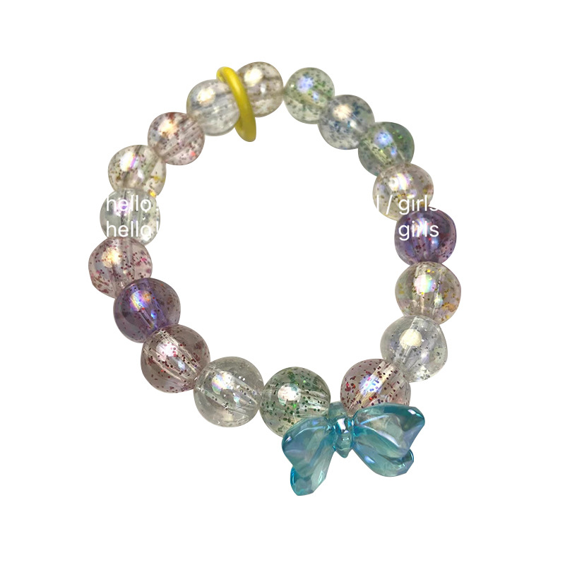 Korean Version Transparent Color Butterfly Chain Jewelry Small Fresh Paper Powder Beads Mobile Phone Chain Temperament Cute Decorative Pendant Item Picture