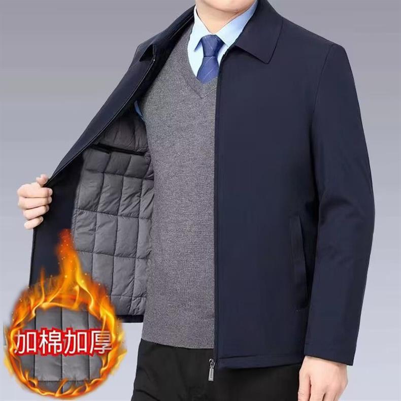 This is an outer suit of cotton-padded jacket with a lapel for warmth. It is suitable for winter business dad and a thick cotton jacket for men pic 14