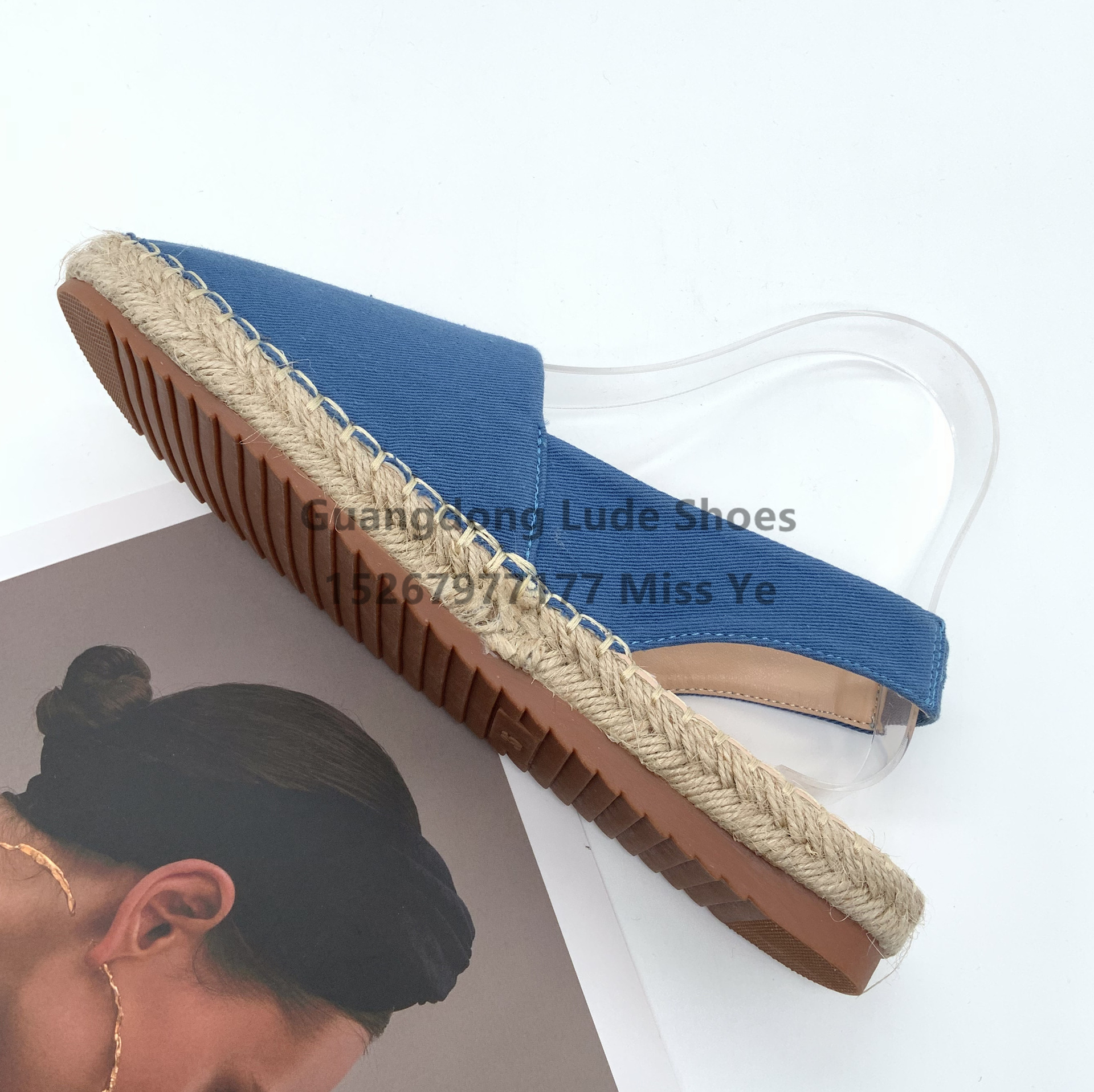 Foreign Trade Single Shoes Women Fashion Casual Simple Single Shoes Guangzhou Women's Shoes Craft Shoes Increase Straw Knitting Single Shoes Lazy People Application Scenario