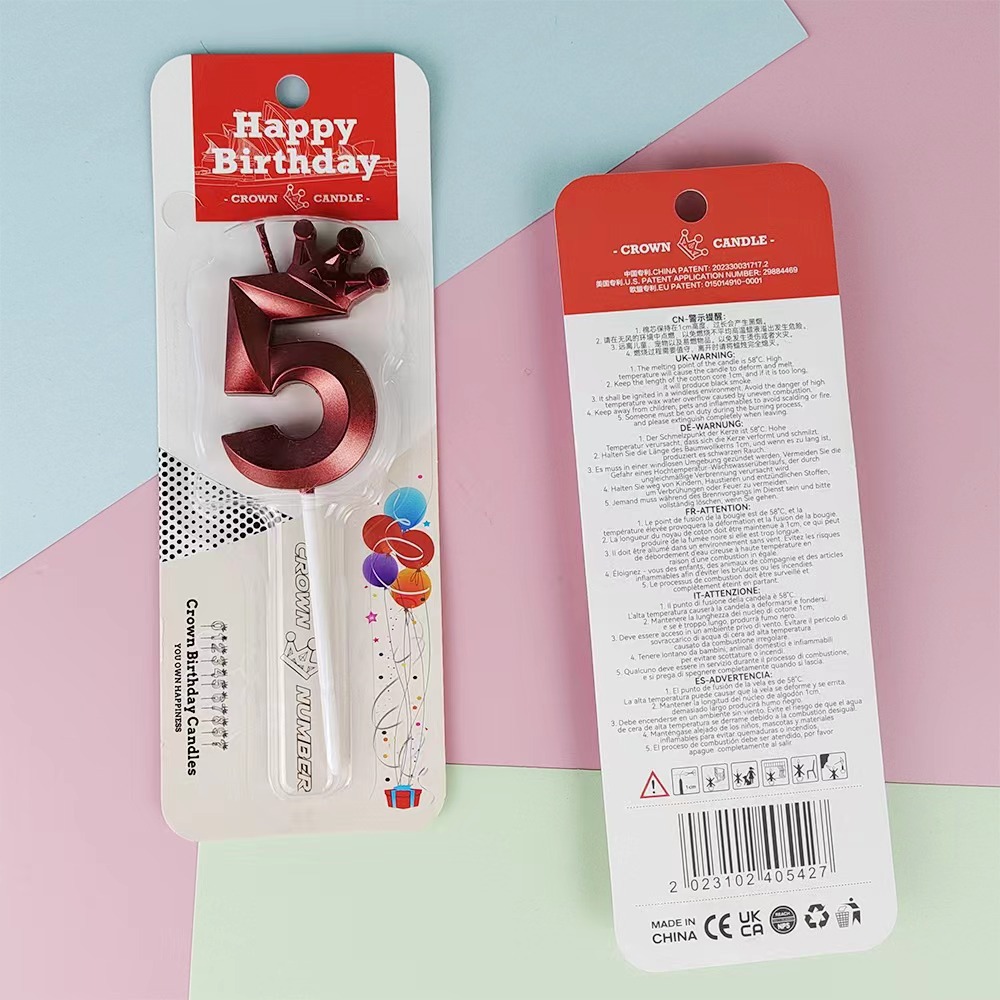 Genuine New Cross-Border Crown Digital Candle Amazon Age Birthday Candle Crown Colorful Party Decorations details Picture