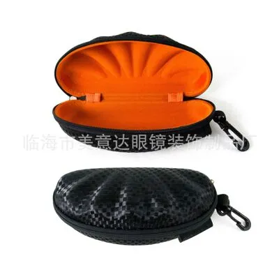 Shell shaped sunglasses glasses case lightweight zipper box with hook thumbnail