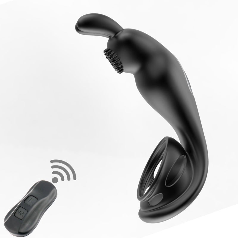 Wireless Remote Control Rabbit Lock Ring Male And Female Share Vibratory Ring Female Stem Set Ring Adult Sex Toys details Picture