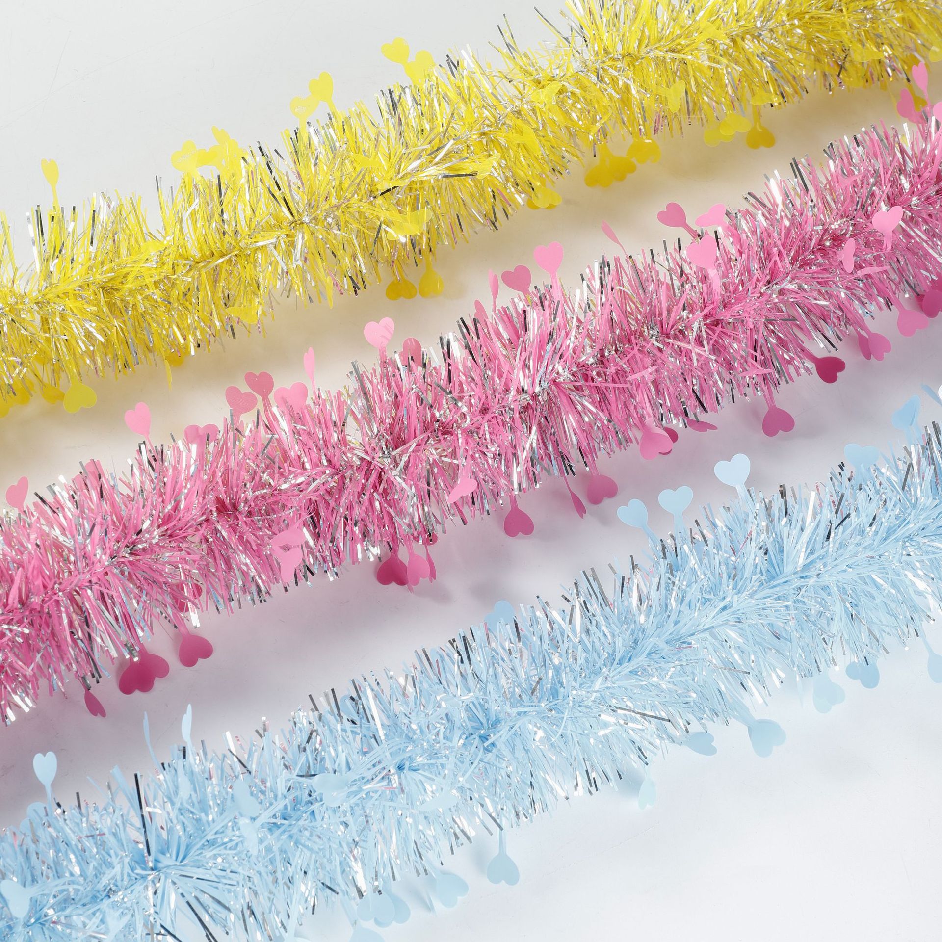 New Christmas seven-color wool strips, wedding rubia rainbow film tree decorative color strips details Picture