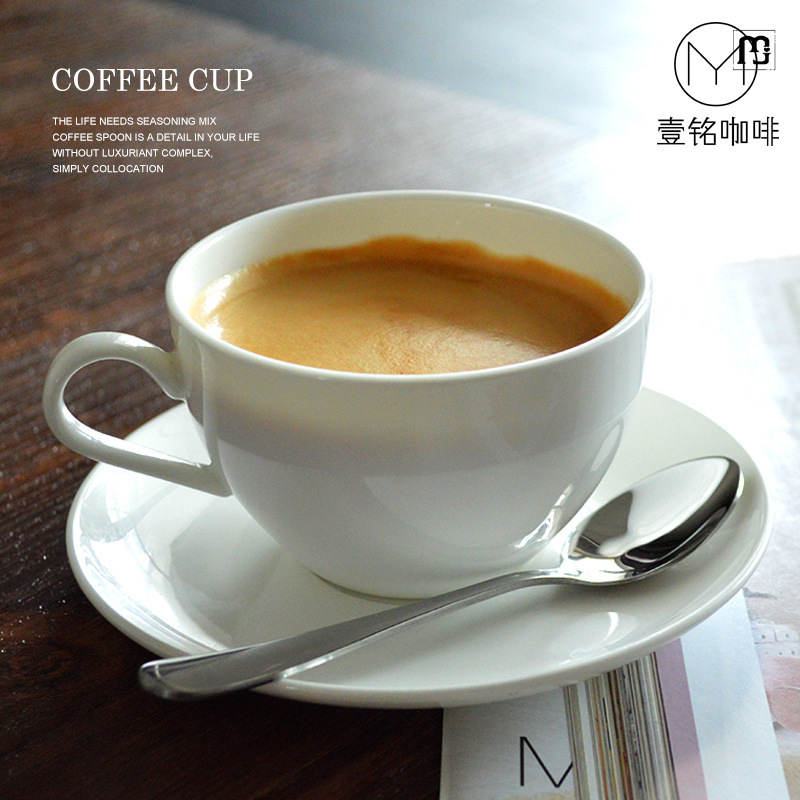 正焕简约骨瓷咖啡杯纯白欧式杯碟意式拿铁拉花陶瓷小奢华茶杯雀巢图