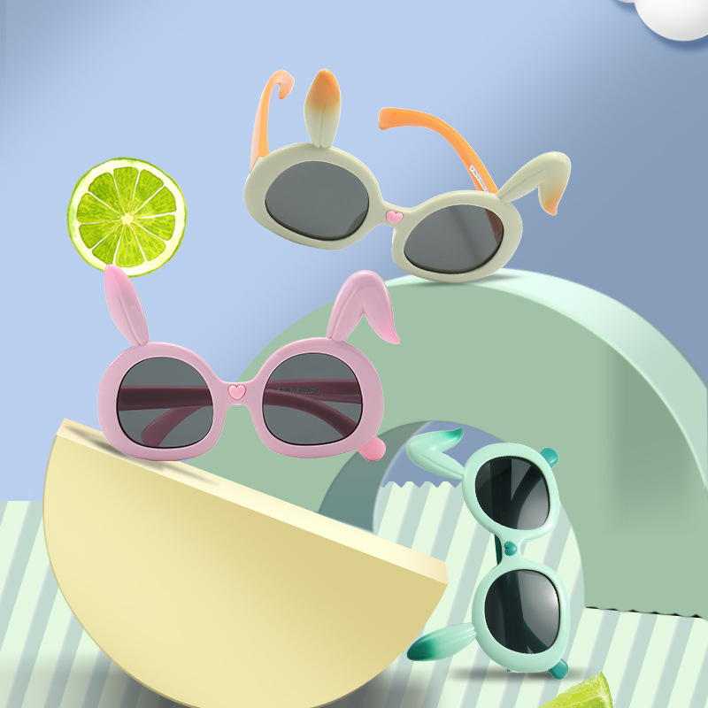 New Children's Sunglasses Cute Cartoon Rabbit Youth Polarizer Student Sunglasses Sunshade Mirror 8185 details Picture