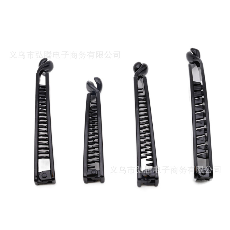 Plastic black banana clip vertical clip, Korean version 10/11cm, extra-large, large and small ponytail clips, DIY headwear accessories Specification image