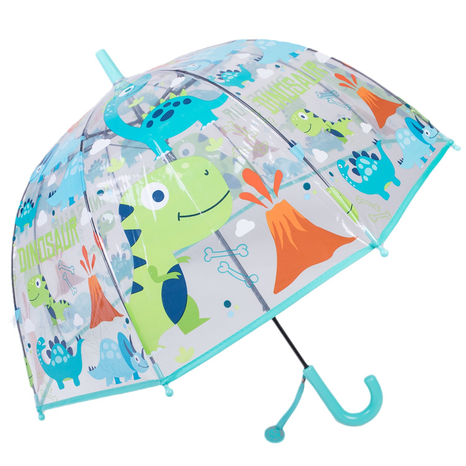 ins Korean children's automatic umbrellas with cartoon animal patterns, cute transparent umbrellas in stock for wholesale, 19-inch kindergarten umbrellas Item Picture