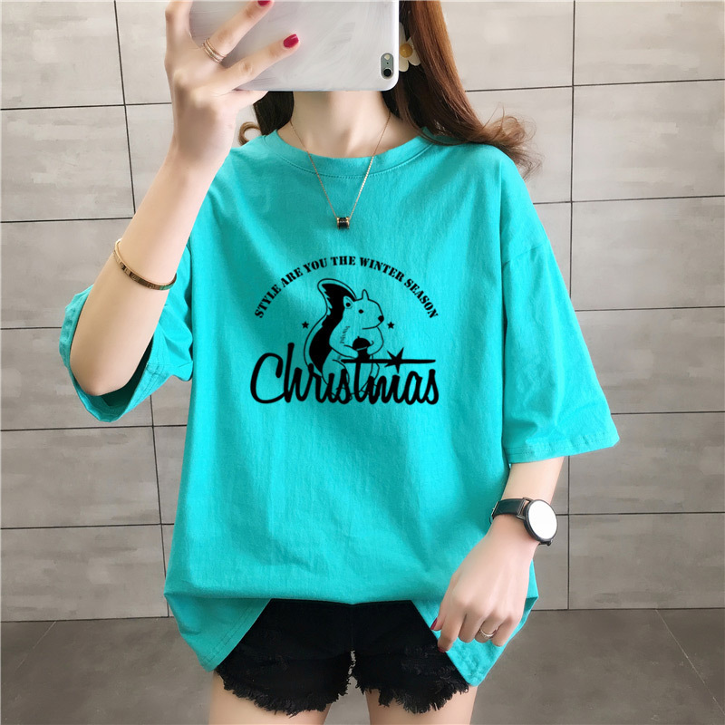 短袖/衣服/女装/国潮/短袖批发白底实物图