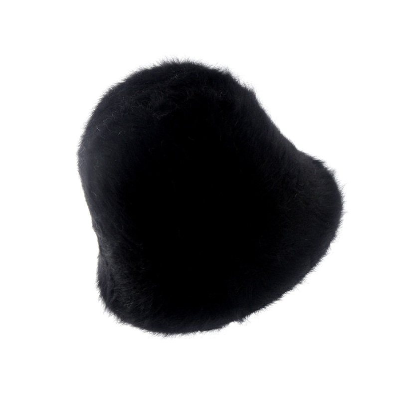 Autumn And Winter Bucket Hat Female Imitation Rabbit Hair Cover Basin Hat Korean Version Of Japanese Cold Warm Plush Fisherman Hat Tide Item Picture