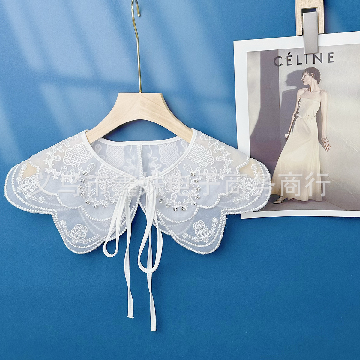 Embroidered and diamond-encrusted double-layered women's clothing collar accessories and decorative accessories Application Scenario