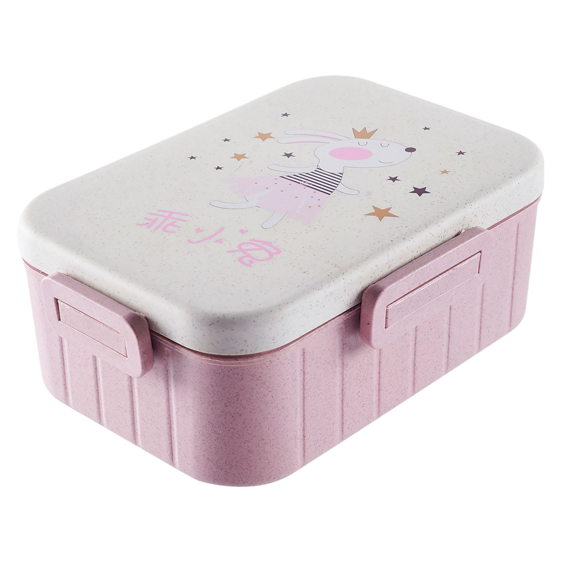 Cute cartoon lunch box, portable student and children's lunch box, cute office worker separated lunch box with tableware bowl Item Picture