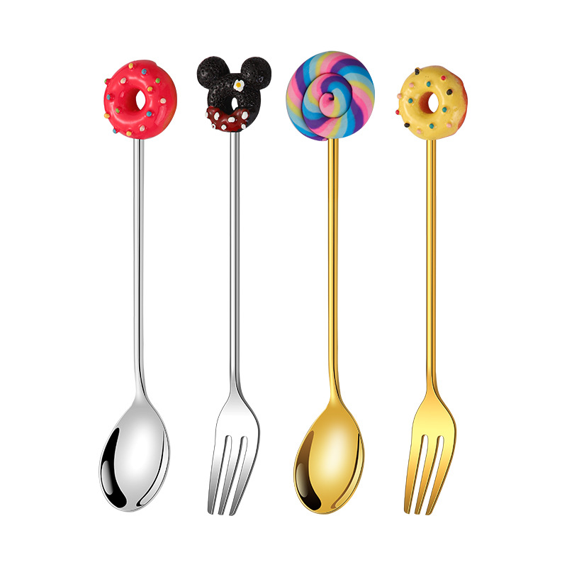 Spoon Stainless Steel Cartoon Creative Dessert Spoon With Cute Children's Doll High Appearance Level Stirring Coffee Spoon Item Picture