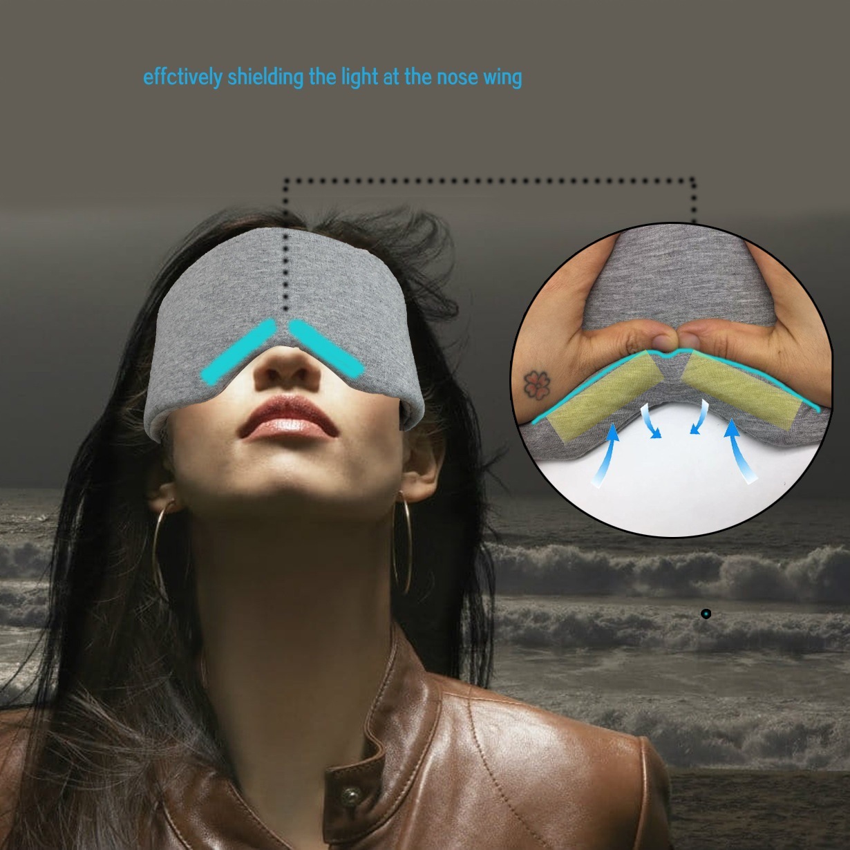 Cross-border specially designed large-sized light-blocking eye mask, breathable sleep eye mask for lunch breaks and travel, non-irritating eye protection eye mask details Picture
