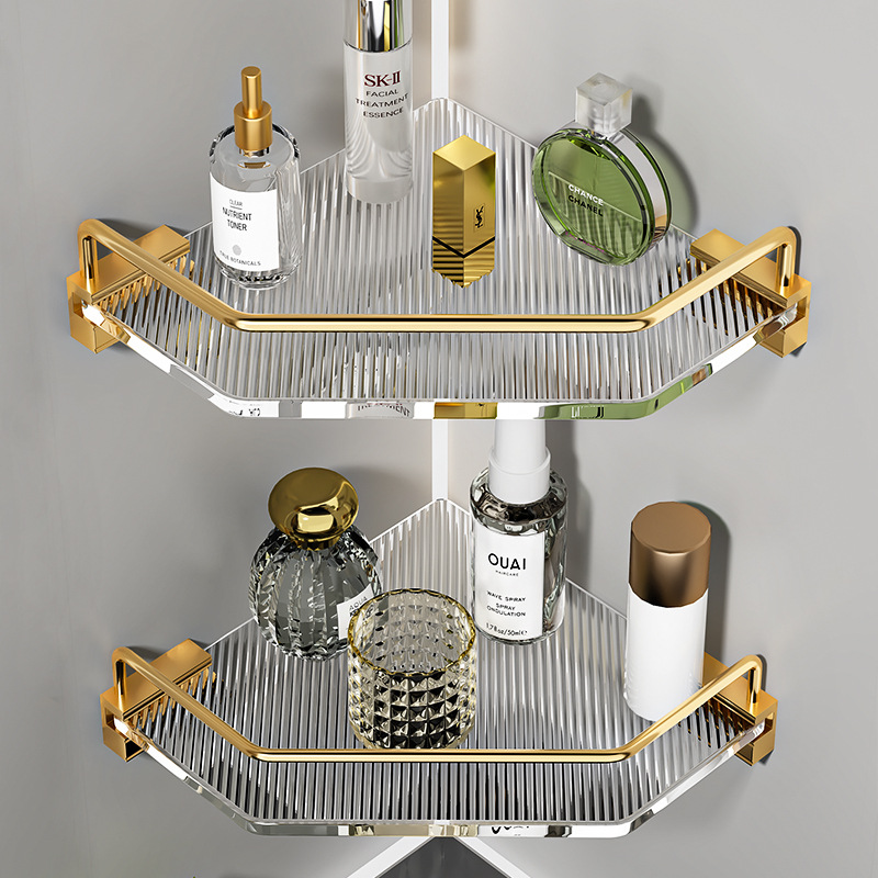 Transparent acrylic bathroom and toilet storage rack, no need for drilling, light luxury bathroom tripod, shower room, toilet tripod Specification image