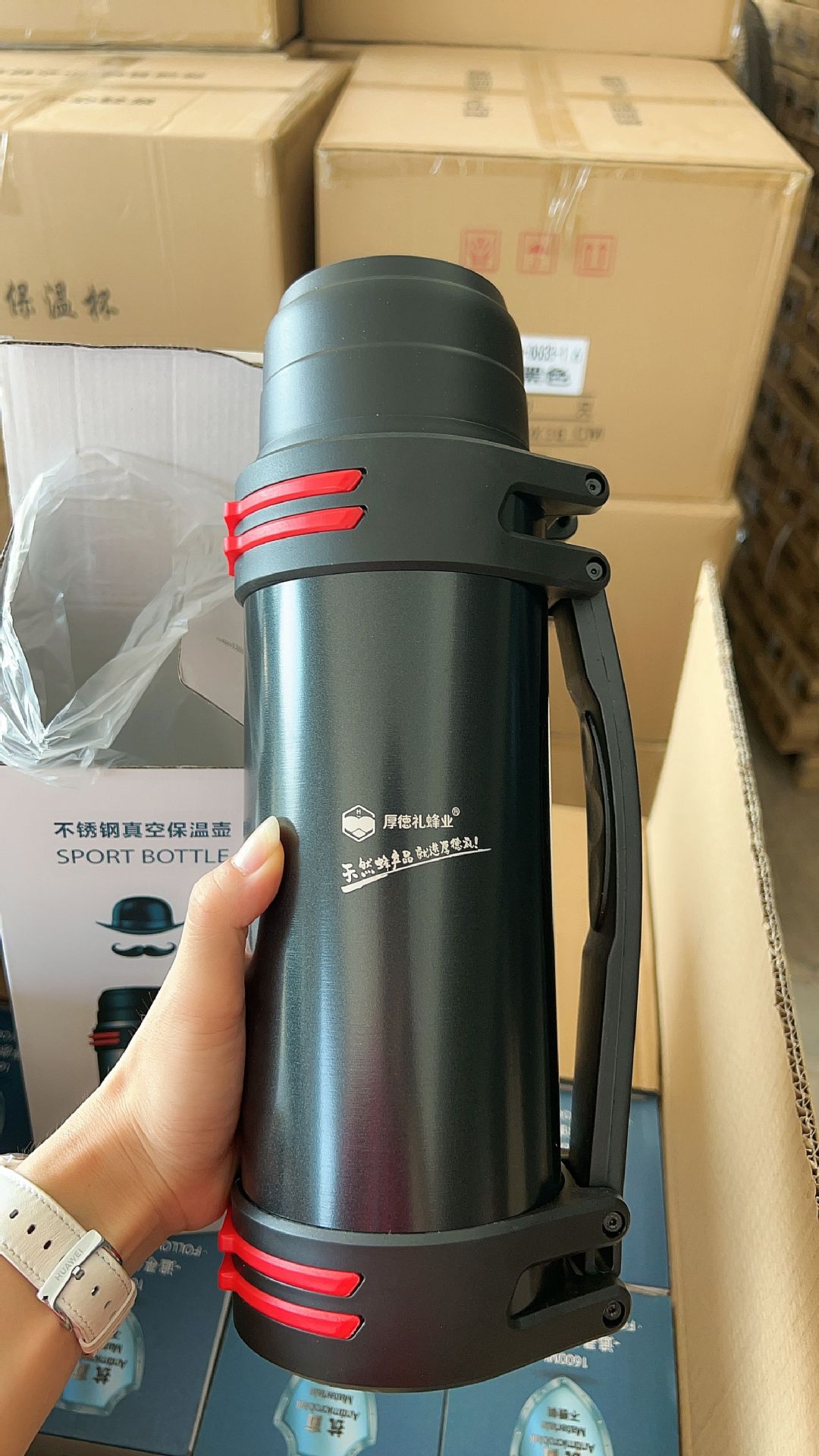 304不锈钢大容量保温壶男车载便携提手保冷杯家用定制焖茶热水瓶详情2